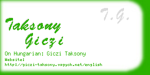 taksony giczi business card